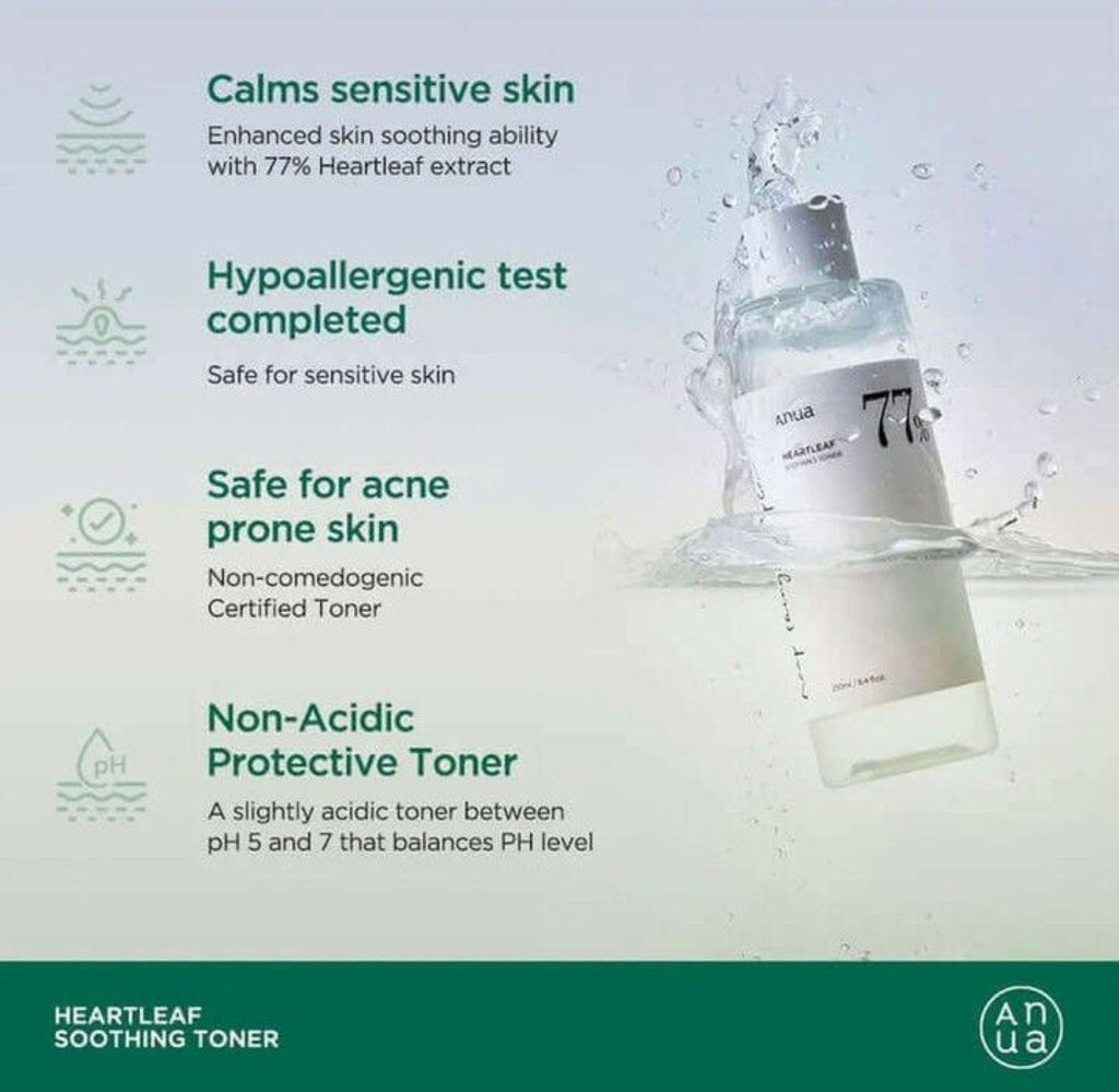 Anua Heartleaf 77% Soothing Toner Calming & Hydrating Redness Relief 40ML